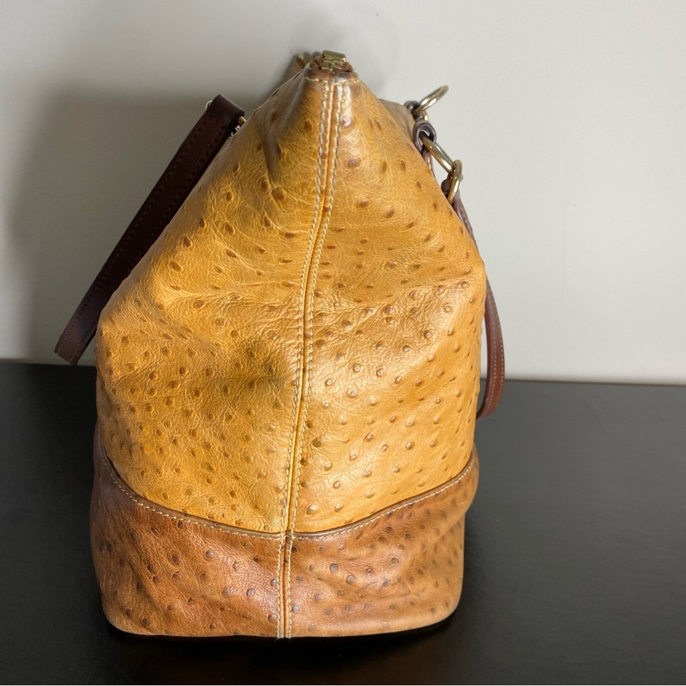 Dooney & Bourke Mustard Ostrich large Leather Tote - Picture 2 of 13